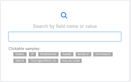 Search tool by word or name