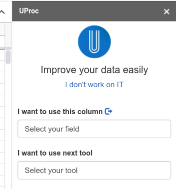 Choose field, tool and assign parameters